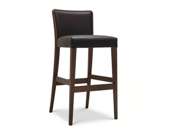 NOB 226 - High upholstered fabric stool with back by Origins 1971 - view 2